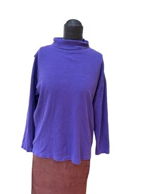 Purple Turtleneck Long Sleeve Top